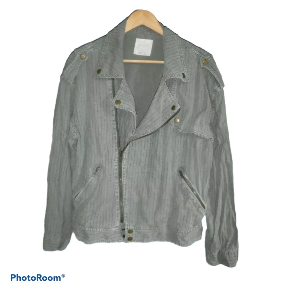 Free People Military Green Moto Jacket Small